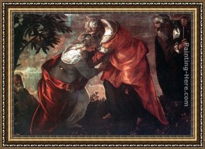 The Visitation (detail) Framed Paintings - The Visitation by Jacopo Robusti Tintoretto