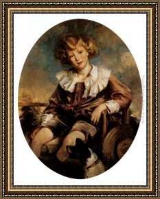 Portrait of a Young Boy Framed Paintings - Portrait Of Antonin De Mun As A Young Boy by Jacques Emile Blanche