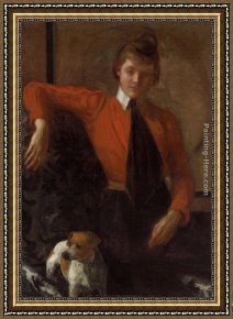 Generals Framed Paintings - Portrait of Madeleine Daughter of General Chardonne by Jacques Emile Blanche