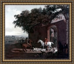 Departure to The Hunt Framed Paintings - Departure to the Hunt by Jacques-Laurent Agasse