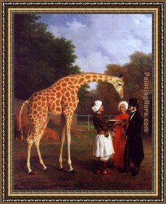 Jacques Laurent Agasse Framed Paintings - The Nubian Giraffe by Jacques Laurent Agasse