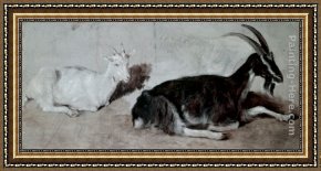 Jacques Laurent Agasse Framed Paintings - Two Goats by Jacques-Laurent Agasse