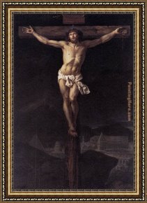 Cross in The Wilderness Framed Paintings - Christ on the Cross by Jacques-Louis David