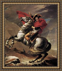 Antibes And The Maritime Alps Framed Paintings - Napoleon crossing the Alps by Jacques-Louis David