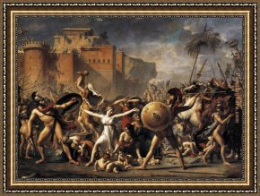 Lovers Man And Woman Framed Paintings - The Intervention of the Sabine Women by Jacques-Louis David