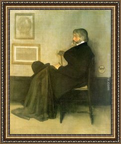 Gray Framed Paintings - Arrangement in Gray and Black No.2 Portrait of Thomas Carlyle by James Abbott McNeill Whistler