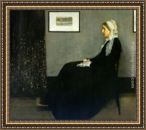 Portrait of The Painter Anton Peschka Framed Paintings - Arrangement in Grey and Black Portrait of the Painter's Mother by James Abbott McNeill Whistler