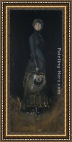Gray Framed Paintings - Lady in Gray by James Abbott McNeill Whistler