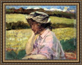 Silent Thoughts Framed Paintings - Lost in Thought by James Carroll Beckwith
