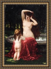 Toilette Framed Paintings - Sylvan Toilette by James Carroll Beckwith