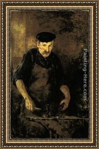 Blacksmith at His Forge Framed Paintings - The Blacksmith by James Carroll Beckwith