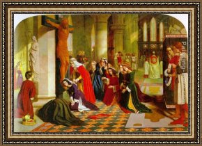 Caterina Cornaro, Queen of Cyprus Framed Paintings - The Renunciation of Queen Elizabeth of Hungary by James Collinson