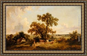 The Young Herdsman Framed Paintings - The Young Herdsman by James Edwin Meadows