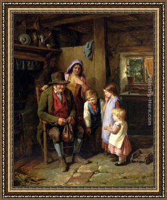 Hardy Framed Paintings - A Welcome Visitor by James Hardy Jnr