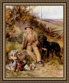 Hardy Framed Paintings - The Keeper's Boy by James Hardy Jnr