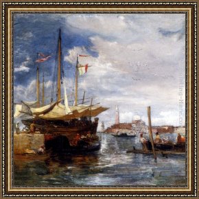 Maggiore Framed Paintings - San Giorgio Maggiore From The Lagoon, Venice by James Holland
