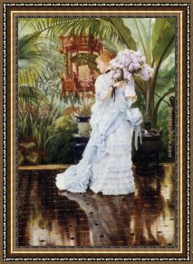 James Framed Paintings - The Bunch of Violets by James Jacques Joseph Tissot