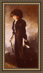 Shannon Framed Paintings - A Portrait Of Ruby Miller by James Jebusa Shannon