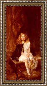 Shannon Framed Paintings - Bridget, Daughter of Harold Nickols, Esq. by James Jebusa Shannon