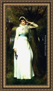Shannon Framed Paintings - Iris by James Jebusa Shannon