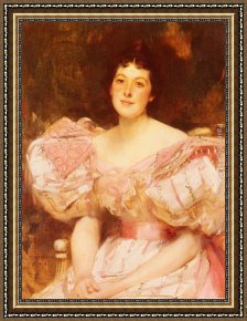 Shannon Framed Paintings - Portrait of a Lady by James Jebusa Shannon