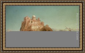 A Mediterranean Courtyard Framed Paintings - In The Mediterranean Sea by James Webb