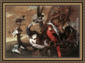 Birds Framed Paintings - Bird Concert by Jan Fyt