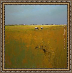 Jan Miense Molenaer Framed Paintings - koeien in de wei by Jan Groenhart