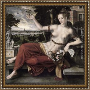 Saskia As Flora Framed Paintings - Flora by Jan Massys