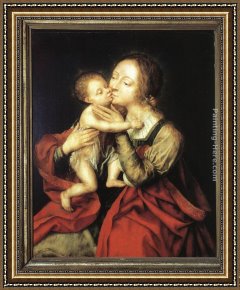 Virgin And Child Framed Paintings - Holy Virgin and Child by Jan Massys