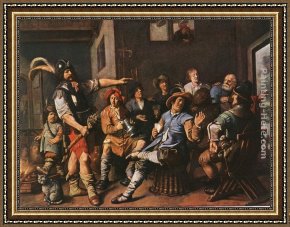 The Denying of Peter Framed Paintings - The Denying of Peter by Jan Miense Molenaer
