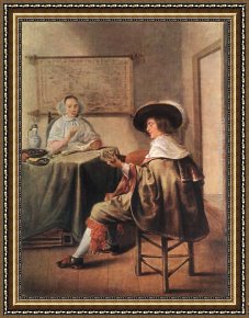 Miense Framed Paintings - The Music-Makers by Jan Miense Molenaer