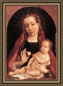 Virgin And Child Framed Paintings - Virgin and Child by Jan Provost