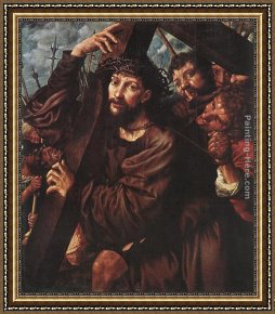 Cross in The Wilderness Framed Paintings - Christ Carrying the Cross by Jan Sanders van Hemessen