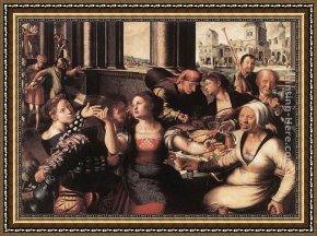 Jan Van Goyen Framed Paintings - The Prodigal Son by Jan Sanders van Hemessen