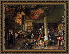 Jan Miense Molenaer Framed Paintings - A Village Wedding by Jan Steen