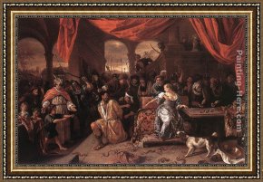 Jan Miense Molenaer Framed Paintings - Samson and Delilah by Jan Steen