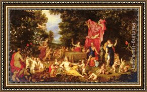 Allegory of Virtue Framed Paintings - An Allegory Of The Five Senses by Jan the elder Brueghel