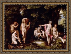 Diana And Acteon Framed Paintings - Diana And Actaeon by Jan the elder Brueghel