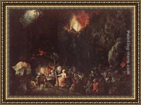 The Temptation of St. Anthony Framed Paintings - Temptation of St Anthony by Jan the elder Brueghel