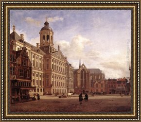 Malvern Hall Framed Paintings - The New Town Hall in Amsterdam by Jan van der Heyden