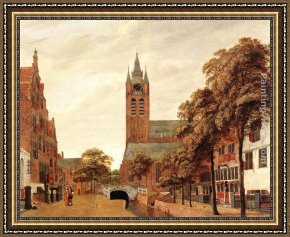 Der Jubil Framed Paintings - View of Delft by Jan van der Heyden