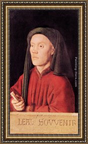 Portrait of a Young Man (detail) Framed Paintings - Portrait of a Young Man (Tymotheos) by Jan van Eyck