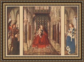Triptych Framed Paintings - Small Triptych by Jan van Eyck