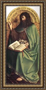 St Wolfgang Altarpiece Resurrection of Lazar Framed Paintings - The Ghent Altarpiece St John the Baptist by Jan van Eyck