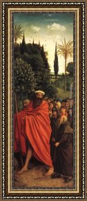 St Wolfgang Altarpiece Resurrection of Lazar Framed Paintings - The Ghent Altarpiece The Holy Pilgrims by Jan van Eyck
