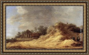 Jan Van Goyen Framed Paintings - Dunes by Jan van Goyen