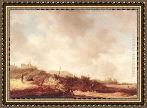 Jan Van Goyen Framed Paintings - Landscape with Dunes by Jan van Goyen