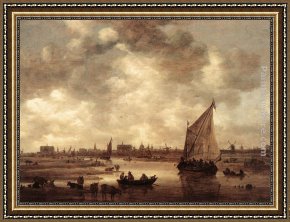Jan Van Goyen Framed Paintings - View of Leiden by Jan van Goyen
