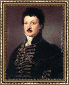 Niels Simonsen Framed Paintings - Portrait of Poet D&aacute;niel Berzsenyi by Janos Donat